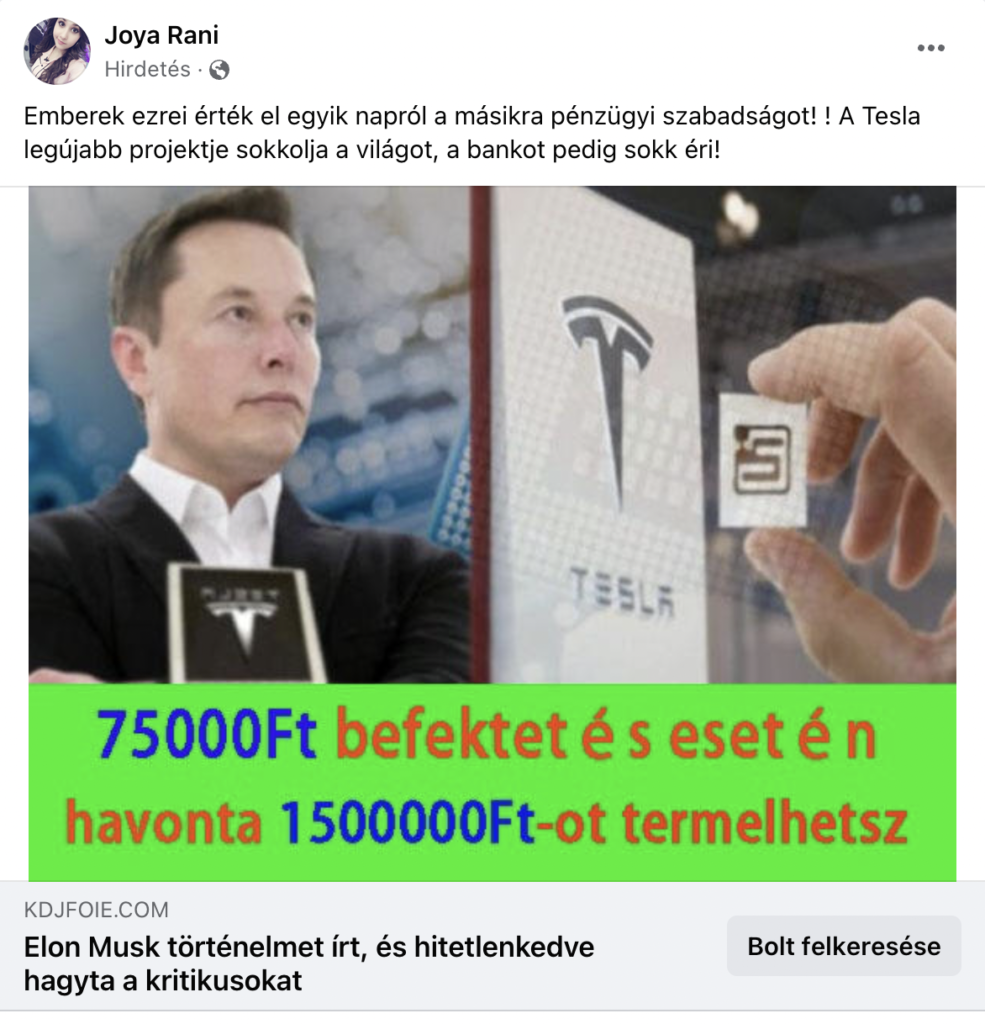 Elon Musk pénzügyi átverés